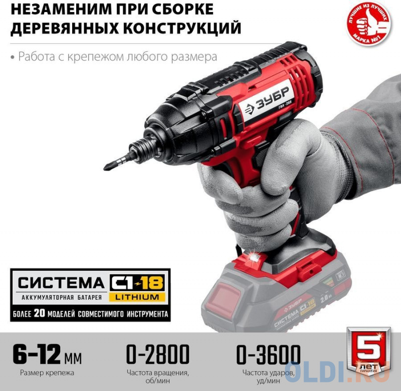 Винтоверт Зубр ГВЛ-255 Без АКБ фото