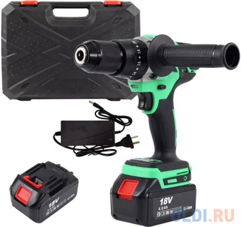 

Дрель-шуруповерт аккумуляторная ударная Zitrek Green Impact 18V { 18В, Li-ion 2x4.0Ач } [063-4045]