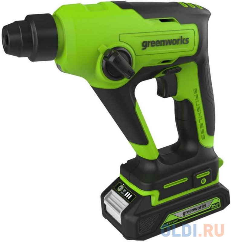 

Greenworks Перфоратор аккумуляторный бесщеточный Greenworks GD24SDS1K2, 1,2 ДЖ, 24V, c АКБ 2Ач и ЗУ, в сумке [3803107UA]
