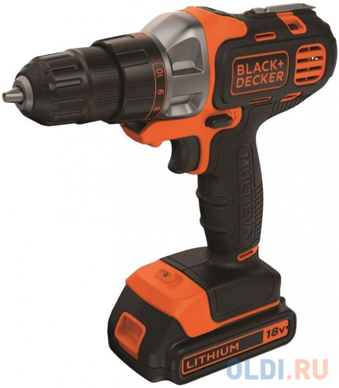 

Дрель-шуруповерт Black+Decker MT218KB-QW аккум. патрон:быстрозажимной (кейс в комплекте)