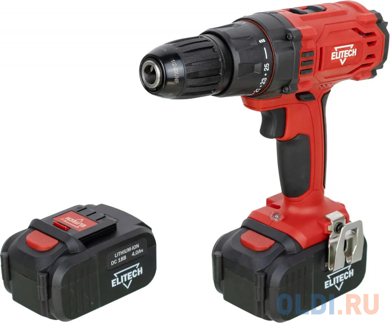 

Elitech Дрель аккумуляторная ДА 18СЛ2 2х4.0Ач