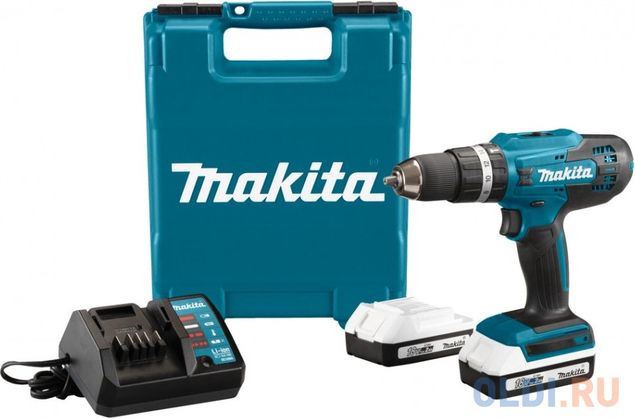 Дрель-шуруповерт Makita HP488D002 18Вт аккум. патрон:быстрозажимной (кейс в комплекте)