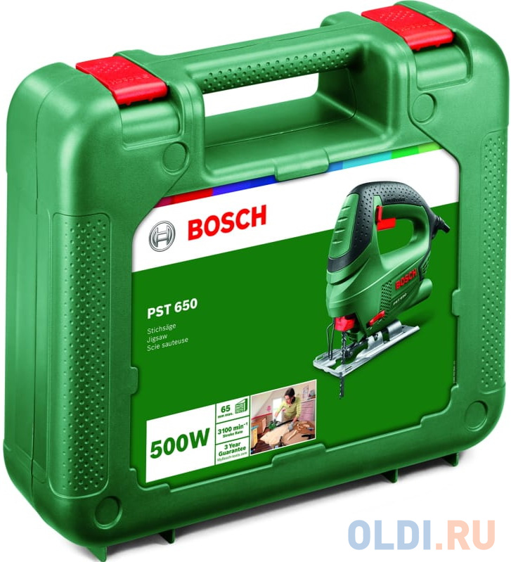 Лобзик Bosch PST 650 +1пил. 500Вт 3100ходов/мин от электросети (кейс в комплекте) 06033A0700 - фото 4