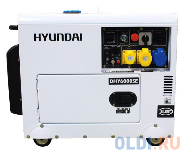 

Дизельэлектростанция HYUNDAI DHY 6000SE 5.5кВА/4.4кВт, 220 В, 9 ч., дизель