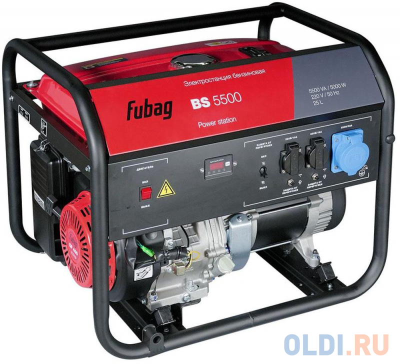 

Генератор бензиновый FUBAG BS 5500 5.0кВт 21.7А 25л 220В 81кг