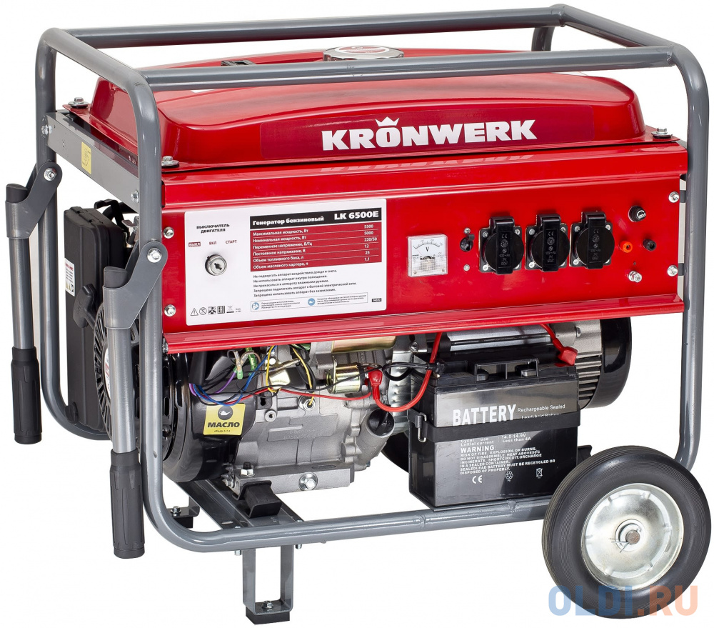 

Генератор бензиновый LK 6500E,5,5 кВт, 230 В, бак 25 л, электростартер// Kronwerk