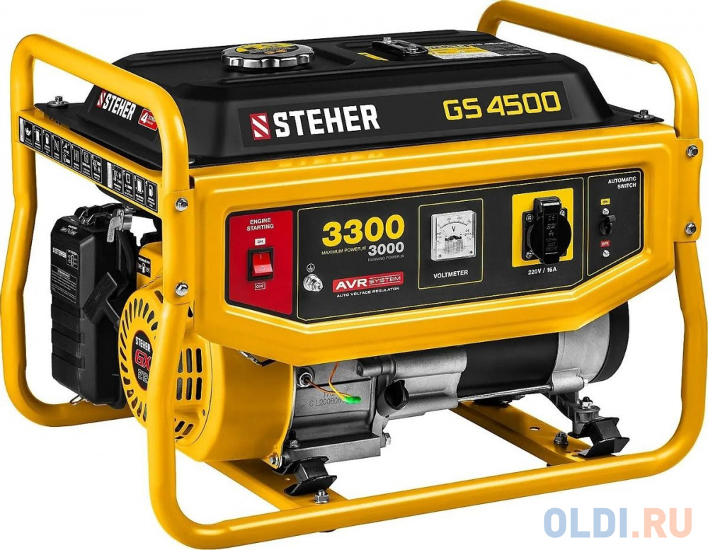 GS-4500 бензиновый генератор, 3300 Вт, STEHER