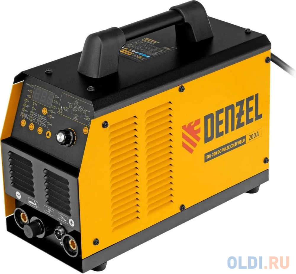 Аппарат инвертор. аргонодуговой сварки ITIG-200 DС Pulse Cold Weld, 200 А, ПВ 60%// Denzel