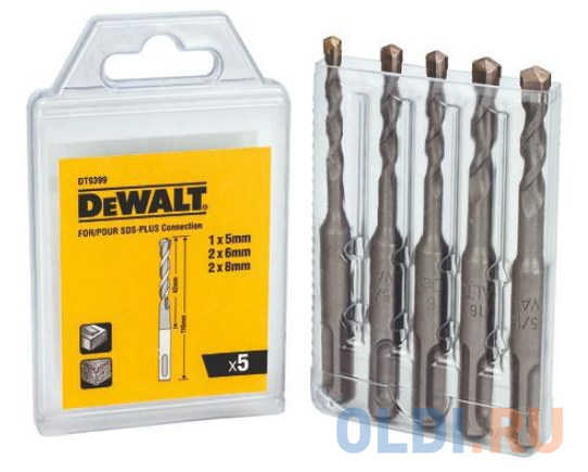 

Набор буров DEWALT Extreme2 DT9399-QZ 5шт.:5,6,8мм
