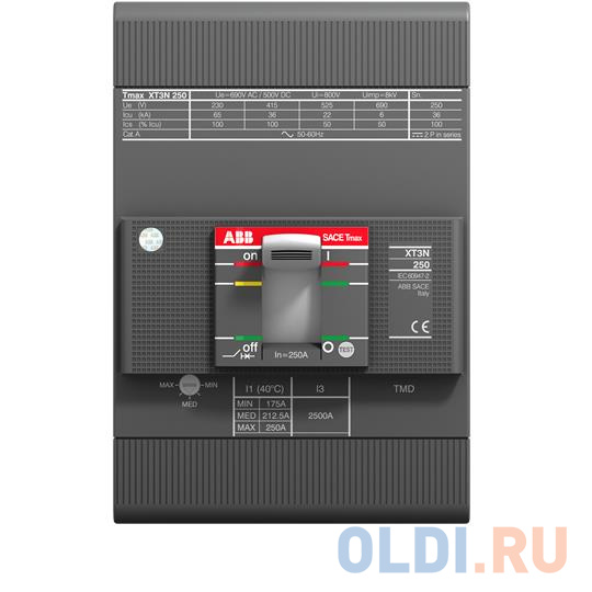 

ABB 1SDA068059R1 Выключатель автоматический XT3N 250 TMD 250-2500 3p F F