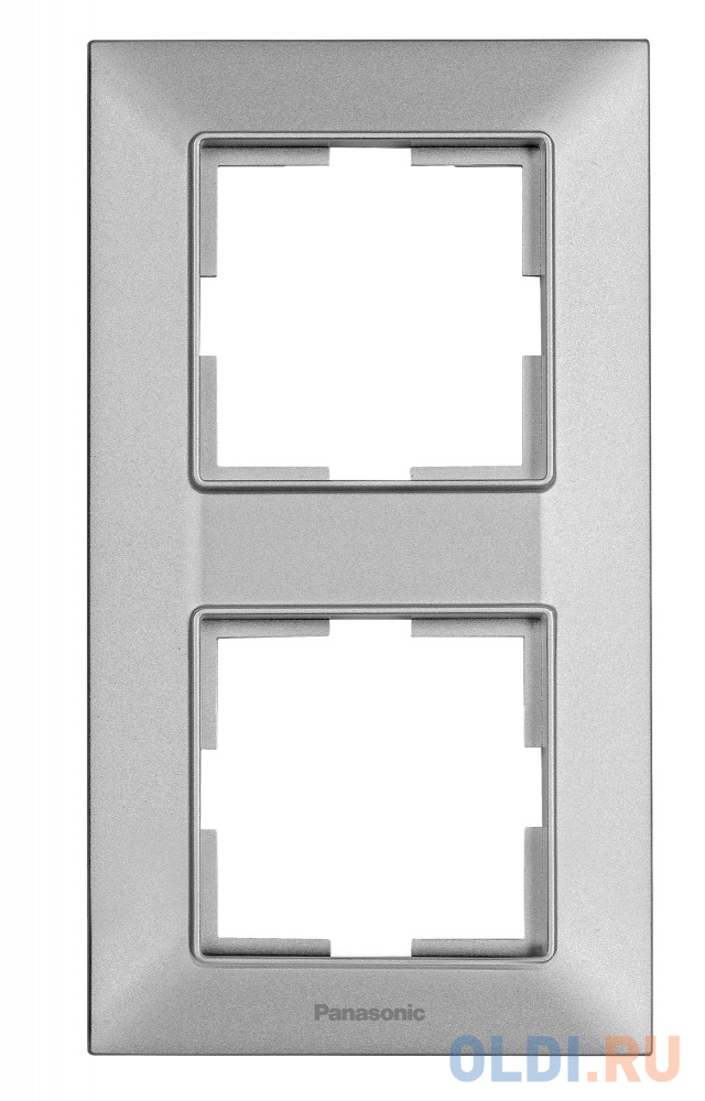 Рамка Panasonic Arkedia Slim WNTF08122SL-RU 2x вертикальный монтаж пластик серебро (упак.:1шт) - фото 1