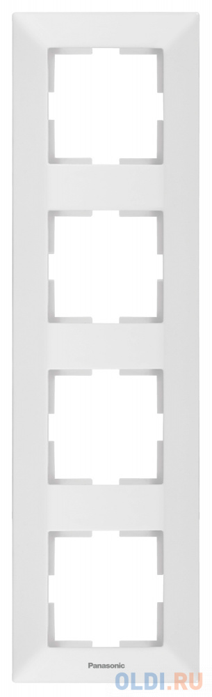 Рамка Panasonic Arkedia WMTF08142WH-RU 4x вертикальный монтаж пластик белый (упак.:1шт) - фото 1
