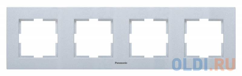 

Рамка Panasonic Karre Plus WKTF08043AS-RU 4x горизонтальный монтаж металл серебро (упак.:1шт)