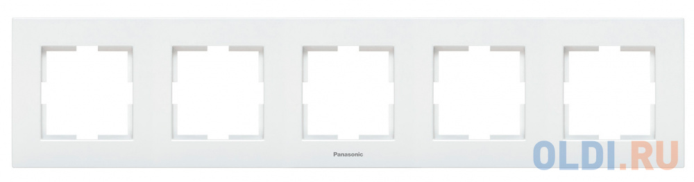 Рамка Panasonic Karre Plus WKTF08052WH-RU 5x горизонтальный монтаж пластик белый (упак.:1шт) - фото 1