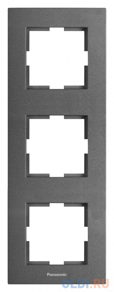 Рамка Panasonic Karre Plus WKTF08132DG-RU 3x вертикальный монтаж пластик дымчатый (упак.:1шт) - фото 1
