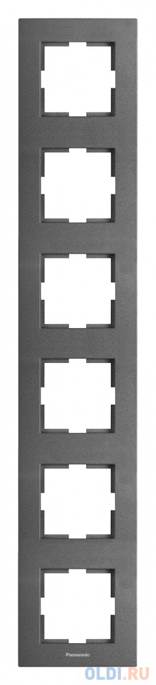 Рамка Panasonic Karre Plus WKTF08162DG-RU 6x вертикальный монтаж пластик дымчатый (упак.:1шт) трехместная вертикальная рамка panasonic