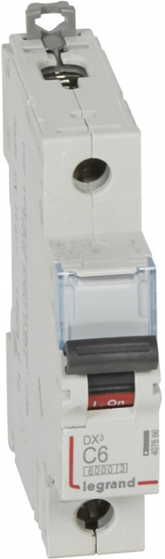 

Автоматический выключатель Legrand DX3 6000 10кА тип C 1П 6А 407666