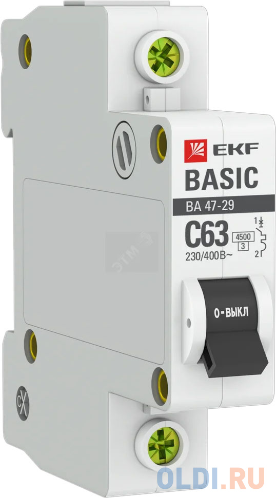 Автомат EKF mcb4729-1-20C  1п c 20а ва 47-29 4.5ка basic