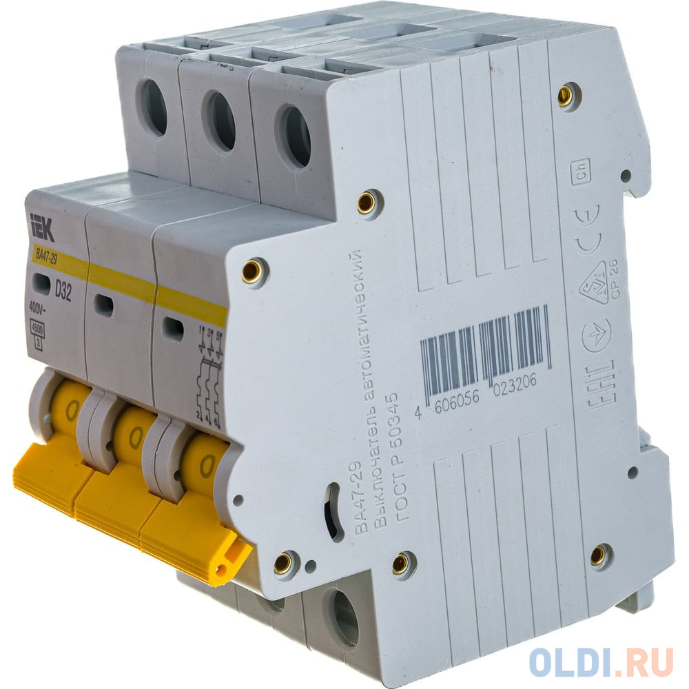 Iek MVA20-3-032-D Авт. выкл.ВА47-29 3Р 32А 4, 5кА х-ка D ИЭК