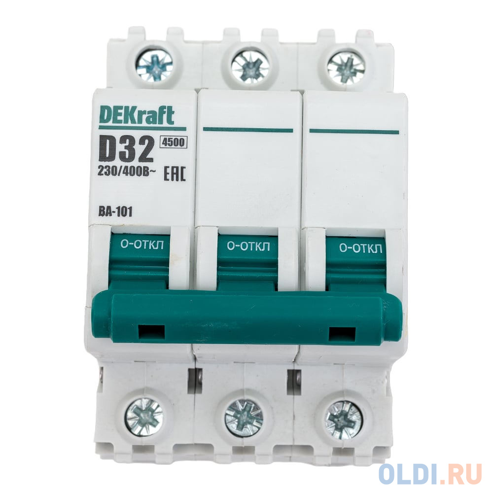 

DEKraft Выключатель автоматический модульный 3п D 32А 4.5кА ВА-101 11129DEK