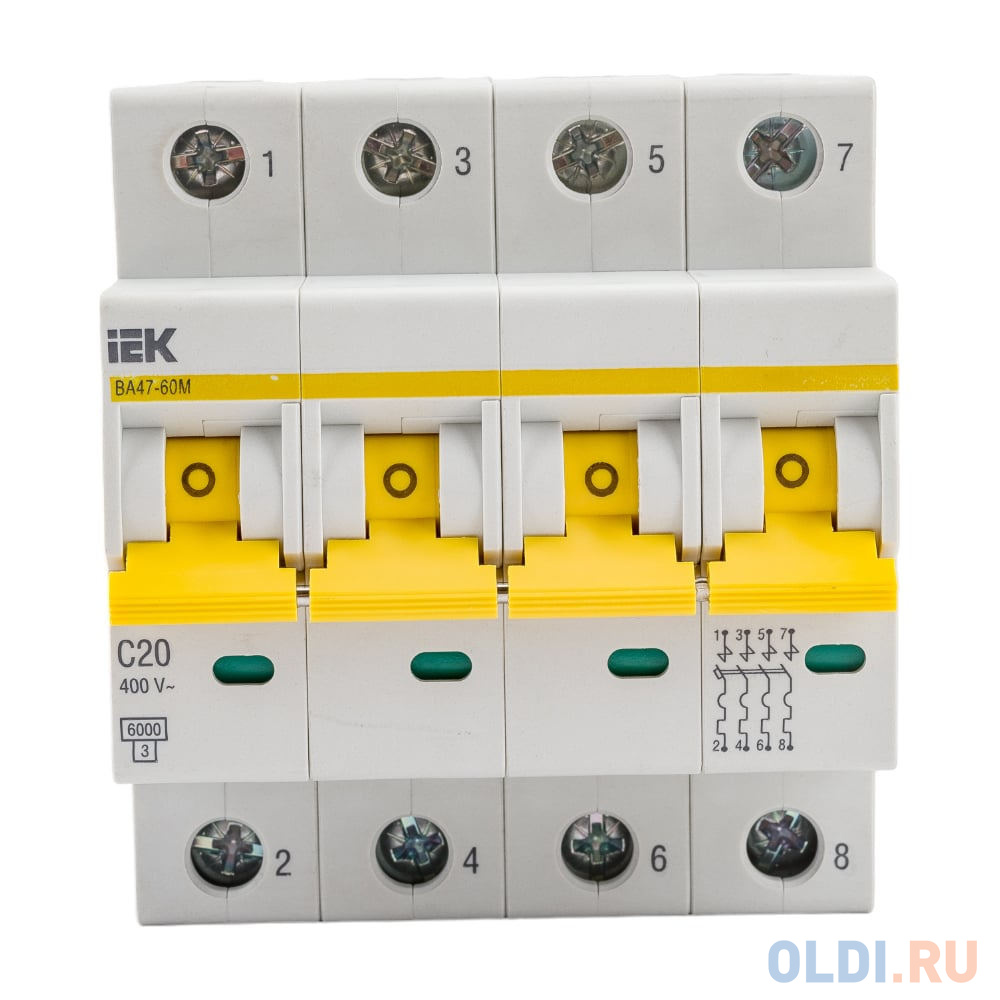 

IEK Выкл. авт. ВА47-60M 4Р 20А 6кА С MVA31-4-020-C