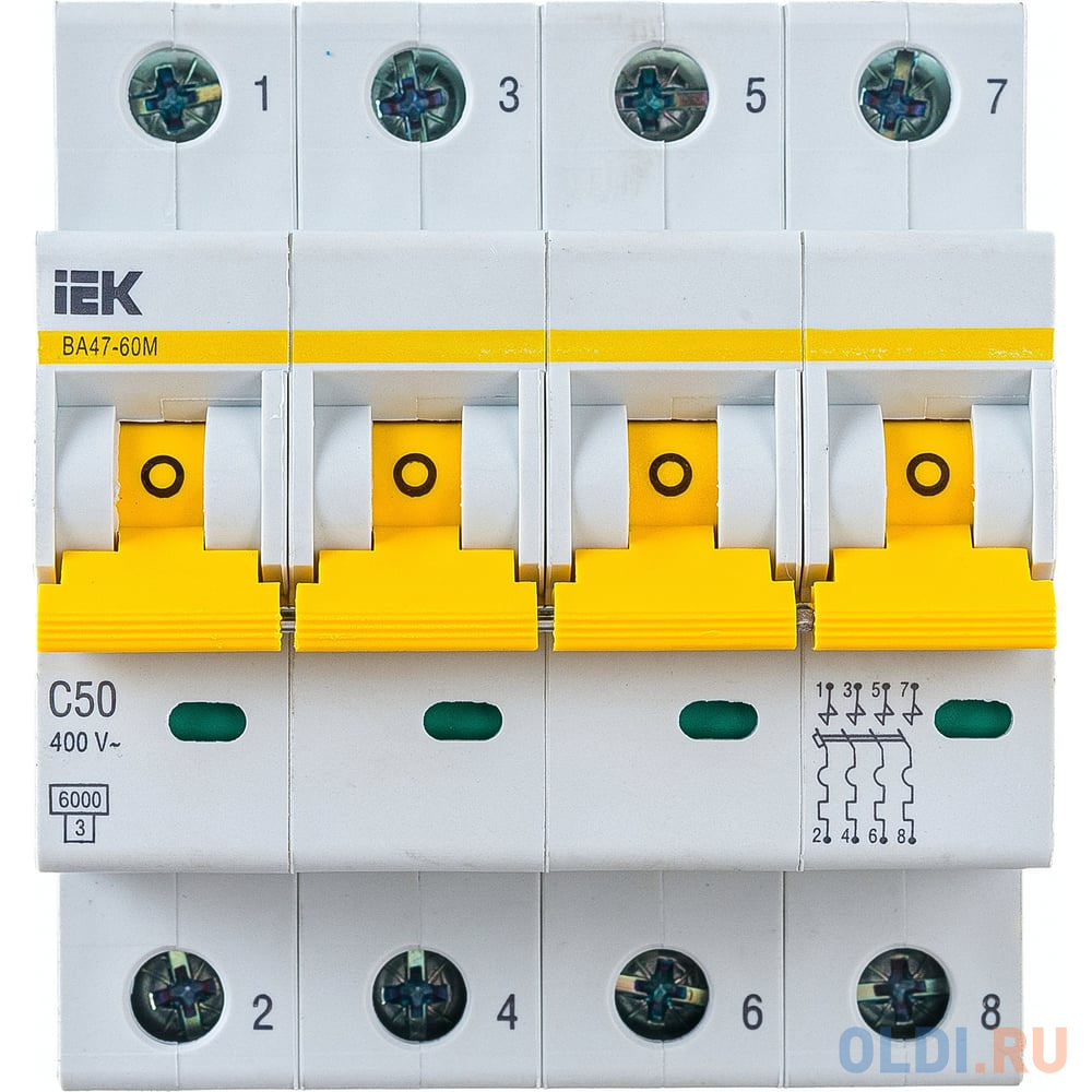 

IEK Выкл. авт. ВА47-60M 4Р 50А 6кА С MVA31-4-050-C