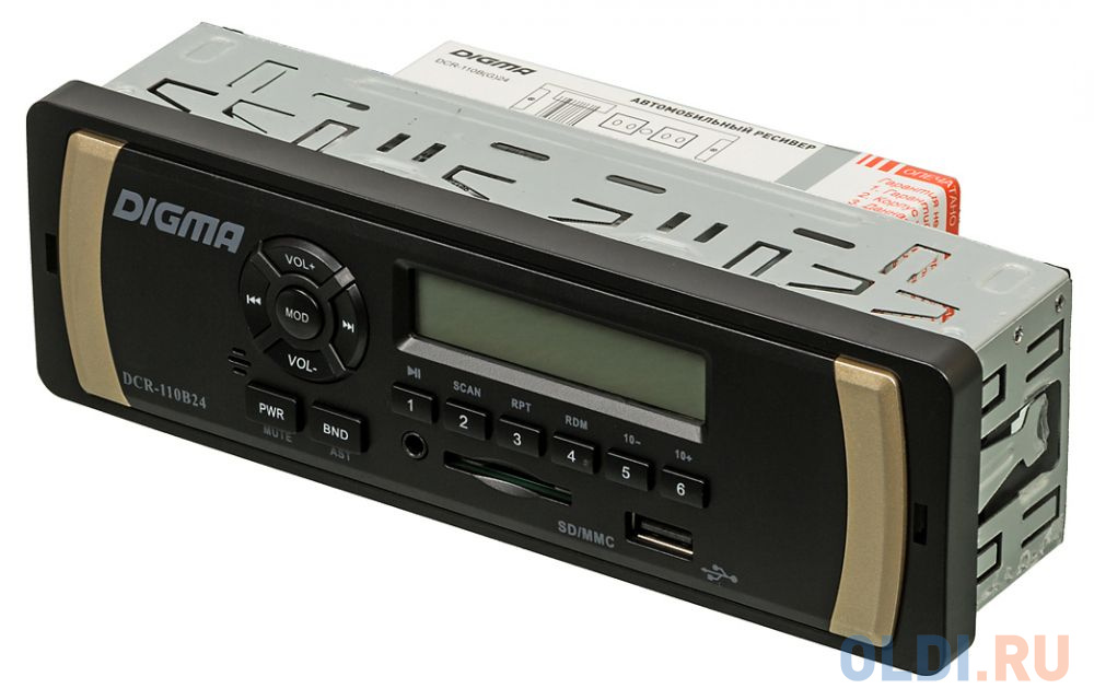 Автомагнитола Digma DCR-110B24 USB MP3 FM 1DIN 4x45Вт черный фото