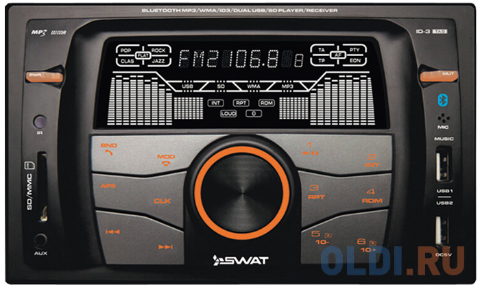 

Автомагнитола Swat WX-216UBA 2DIN 4x50Вт, Чёрный