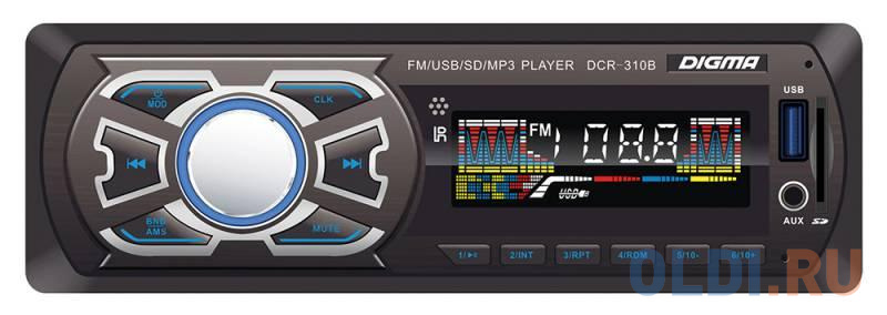 Автомагнитола Digma DCR-310B USB MP3 FM 1DIN 4x45Вт черный фото