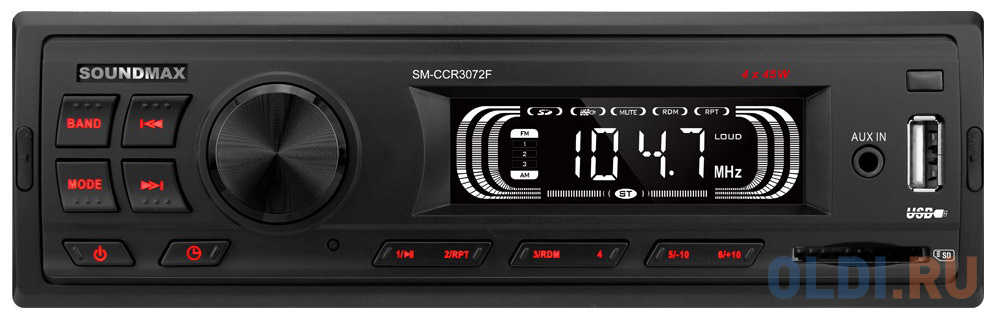 

Автомагнитола Soundmax SM-CCR3072F 1DIN 4x45Вт