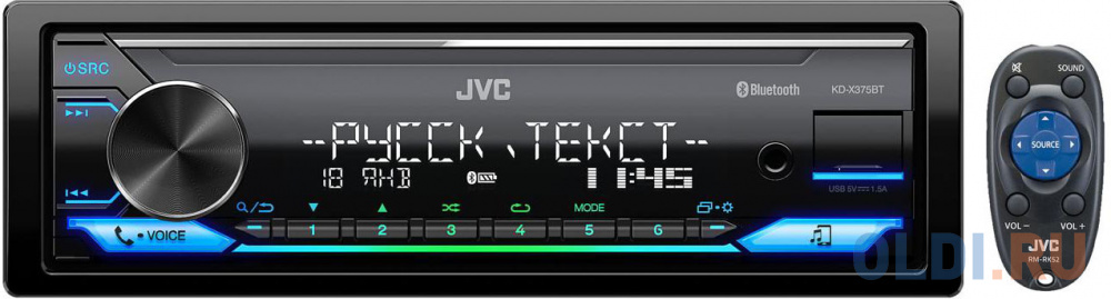 

Автомагнитола JVC KD-X375BT 1DIN 4x50Вт