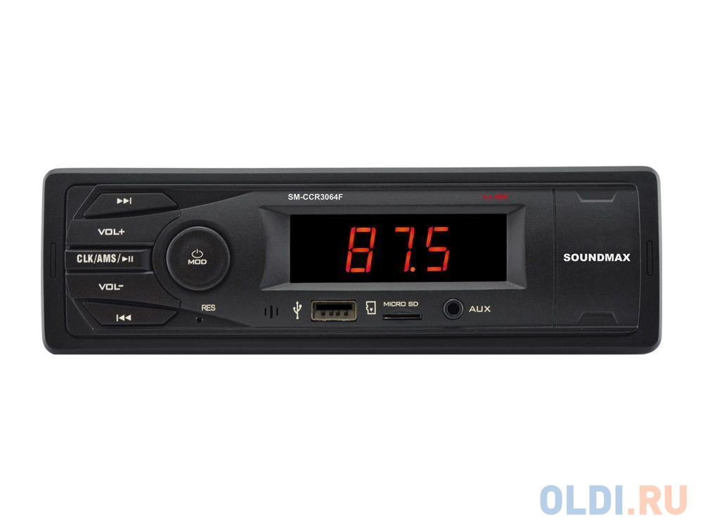 Автомагнитола Soundmax SM-CCR3064F USB MP3 FM 1DIN 4x40Вт черный