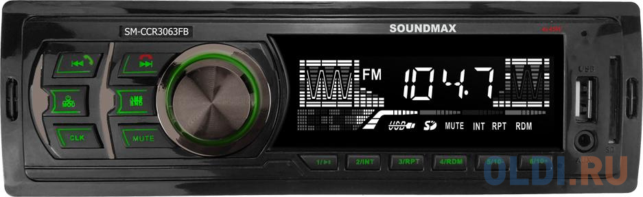 Автомагнитола Soundmax SM-CCR3063FB 1DIN 4x45Вт автомагнитола soundmax sm ccr3184fb 1din 4x40вт