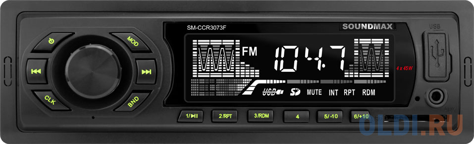 

Автомагнитола Soundmax SM-CCR3073F 1DIN 4x45Вт, Чёрный
