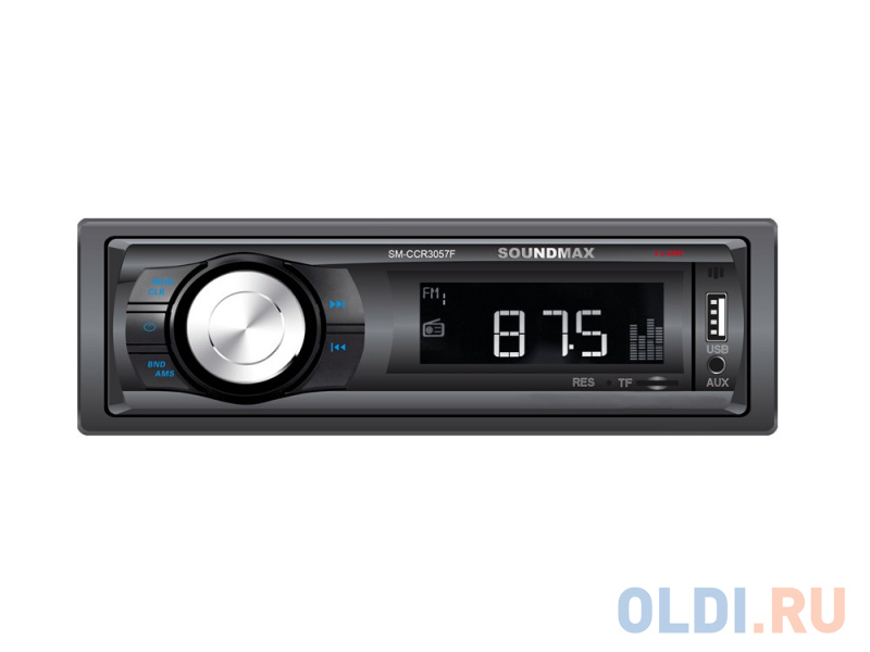 Автомагнитола Soundmax SM-CCR3057F USB MP3 microSD 1DIN 4x40Вт черный