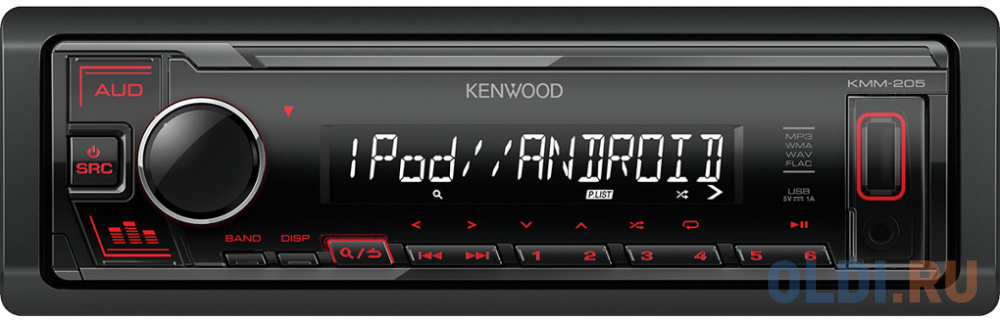 

Автомагнитола Kenwood KMM-205 1DIN 4x50Вт