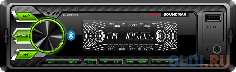 

Автомагнитола Soundmax SM-CCR3183FB 1DIN 4x40Вт