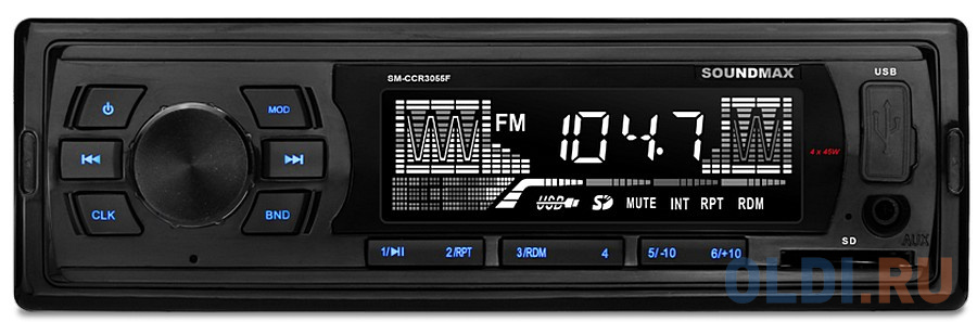 

Автомагнитола Soundmax SM-CCR3055F USB MP3 FM SD 1DIN 4x45Вт черный