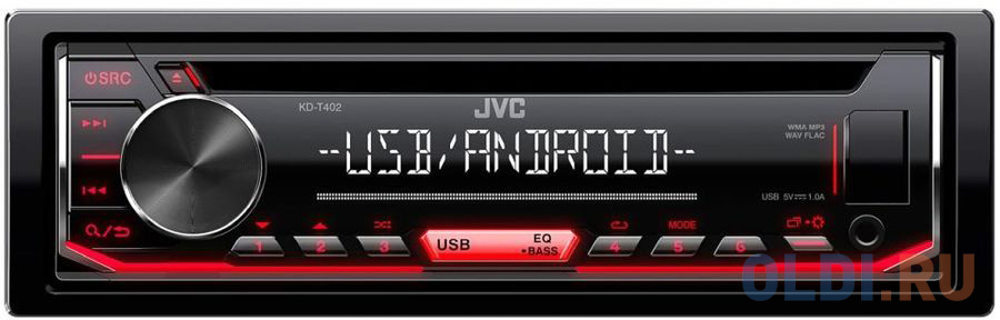 

Автомагнитола CD JVC KD-T402 1DIN 4x50Вт