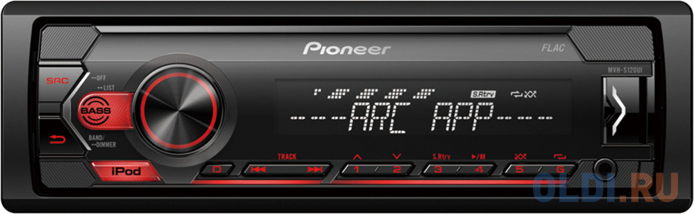 Автомагнитола Pioneer MVH-S120UI 1DIN 4x50Вт автомагнитола pioneer mvh s520bt 1din 4x50вт