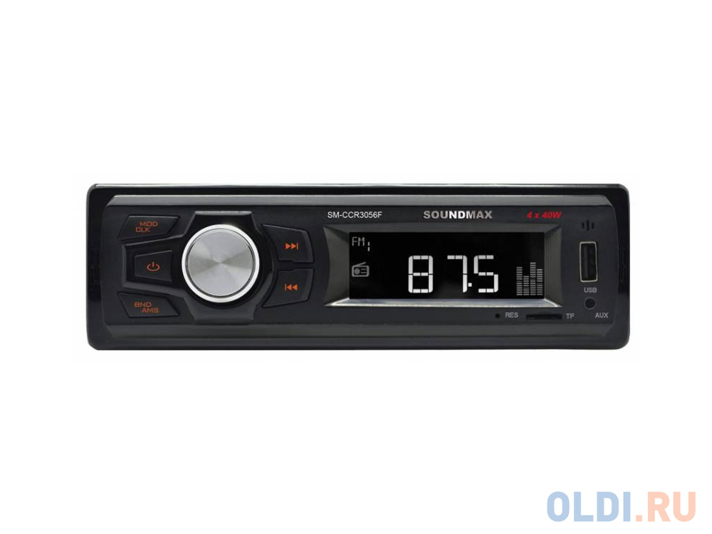 Автомагнитола Soundmax SM-CCR3056F USB MP3 microSD 1DIN 4x40Вт черный