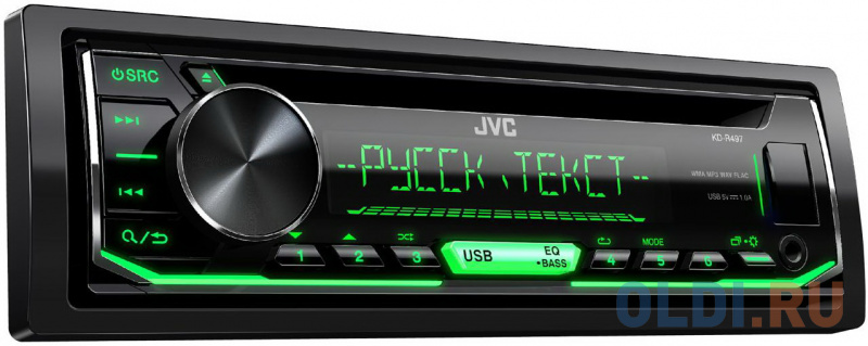 

Автомагнитола JVC KD-R497 USB MP3 CD FM RDS 1DIN 4x50Вт черный