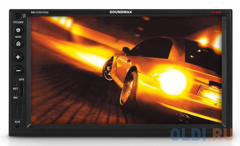 

Автомагнитола Soundmax SM-CCR3703G 7" 800х480 USB MP3 FM RDS SD MMC 2DIN 4x50Вт пульт ДУ черный