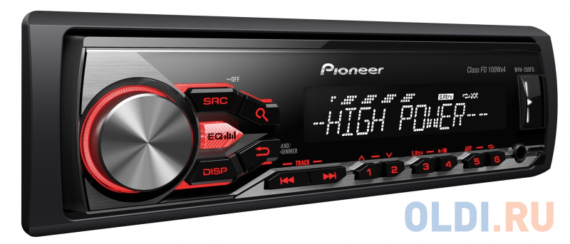 

Автомагнитола Pioneer MVH-280FD USB MP3 CD FM 1DIN 4x100Вт черный
