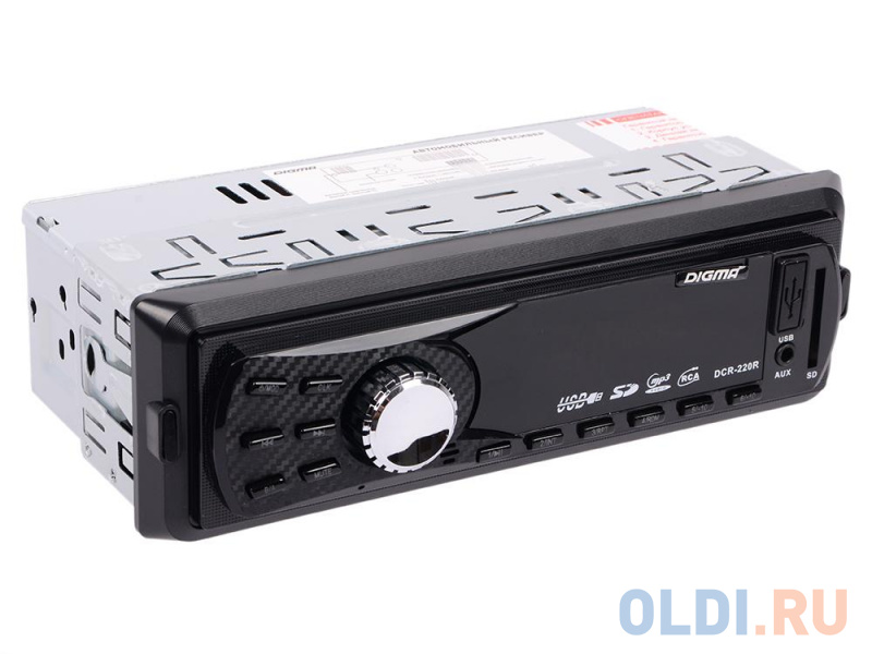 Автомагнитола Digma DCR-220R USB MP3 FM 1DIN 4x45Вт черный фото
