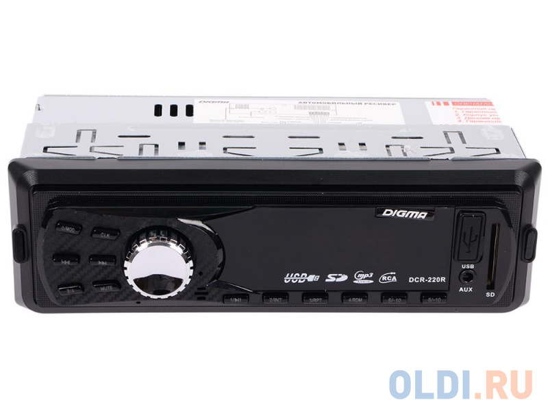 Автомагнитола Digma DCR-220R USB MP3 FM 1DIN 4x45Вт черный фото