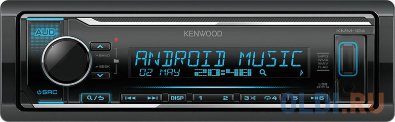 

Автомагнитола Kenwood KMM-124 USB MP3 CD FM RDS 1DIN 4х50Вт черный