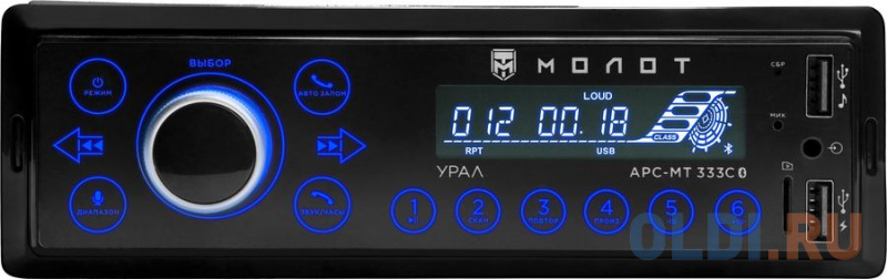 Автомагнитола Ural Молот АРС-МТ 333С 1DIN 4x25Вт фото
