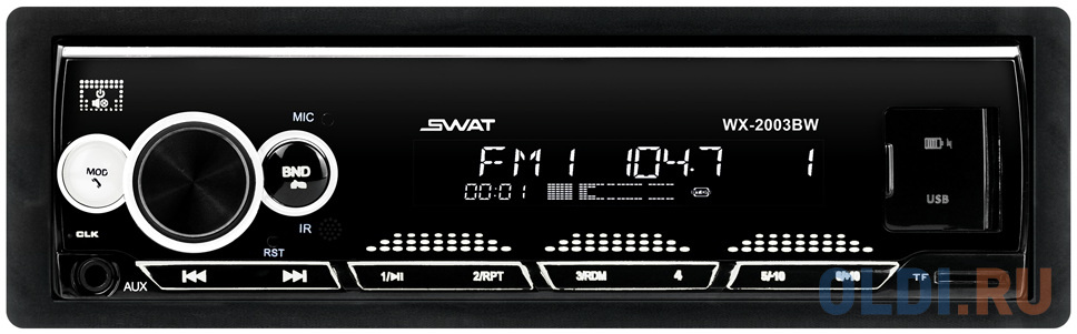 Автомагнитола Swat WX-2003BW 1DIN 4x50Вт автомагнитола soundmax sm ccr3184fb 1din 4x40вт
