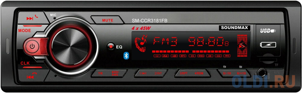 

Автомагнитола Soundmax SM-CCR3181FB 1DIN 4x45Вт